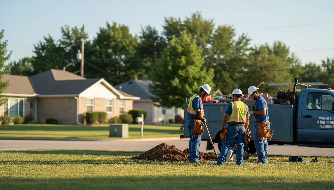 Residential water line and bathroom plumbing service in Kerrick, TX
